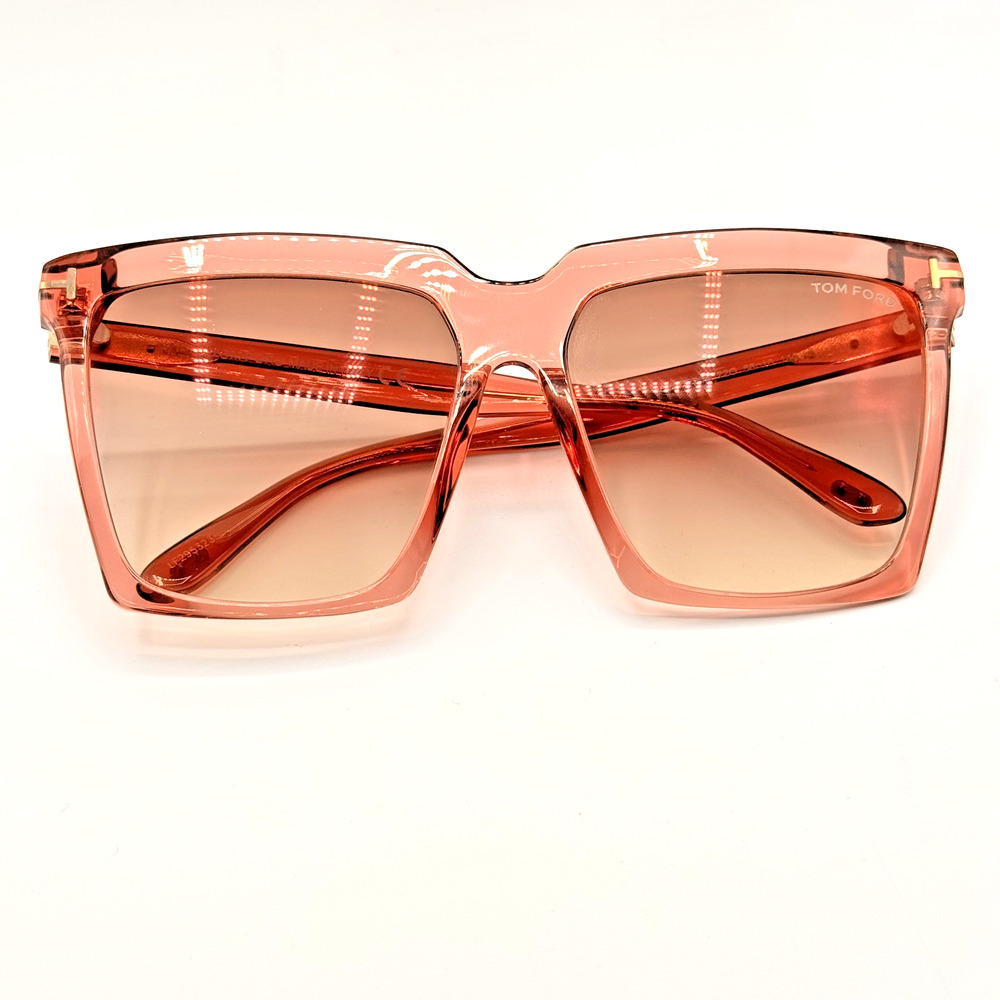 Tom Ford Sunglasses SABRINA TF764 72G Pink Oversized Square Brown Gradient 58mm